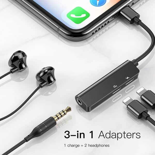 Baseus 3in1 AUX Audio Adapter For Lightning to 3.5mm Jack Earphone Charging Splitter OTG Converter For Apple iPhone 12 Pro Max 11 Pro XS Max XR X XS 8 7 6S Plus SE 2020 x2 Baseus 3in1 AUX Audio Adapter For Lightning to 3.5mm Jack Earphone Charging Splitter OTG Converter For Apple iPhone 12 Pro Max 11 Pro XS Max XR X XS 8 7 6S Plus SE 2020 x2